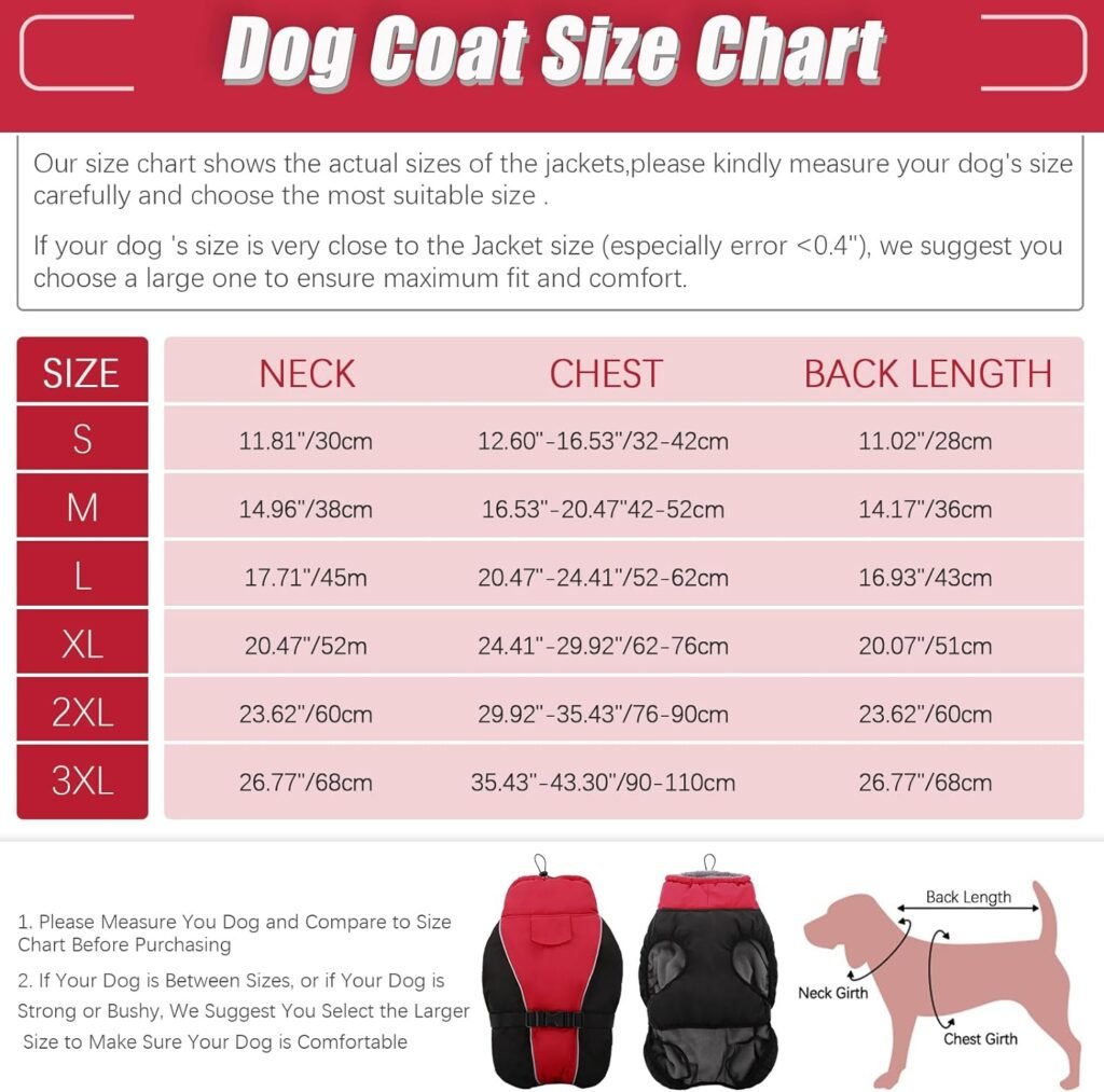 DENTRUN Warm Dog Winter Coat Dog Cold Weather Jacket Windproof Dog Fleece Vest Reflective Dog Outwear Waterproof Dog Snowsuit Cozy Doggie Turtleneck Apparel Winter Clothes for Small Dog Coat, S